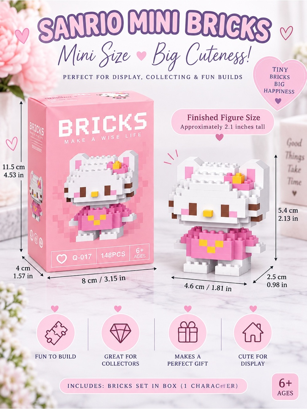 Sanrio Mini Bricks Collectible Character Building Set - Pink NIB - Picture 6 of 6